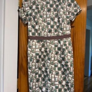 Peserico Dress Size Medium Color Green & White Pattern